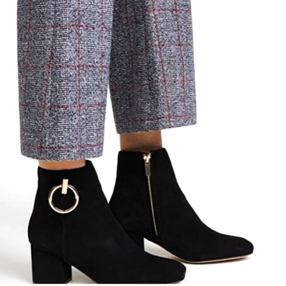 The Mode Collective Francesca Boot Black Suede with extra heels Leather